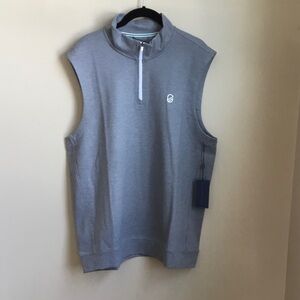 NEW Extracurricular Avery Mock Neck 1/4 Zip Gray Golf Vest Large